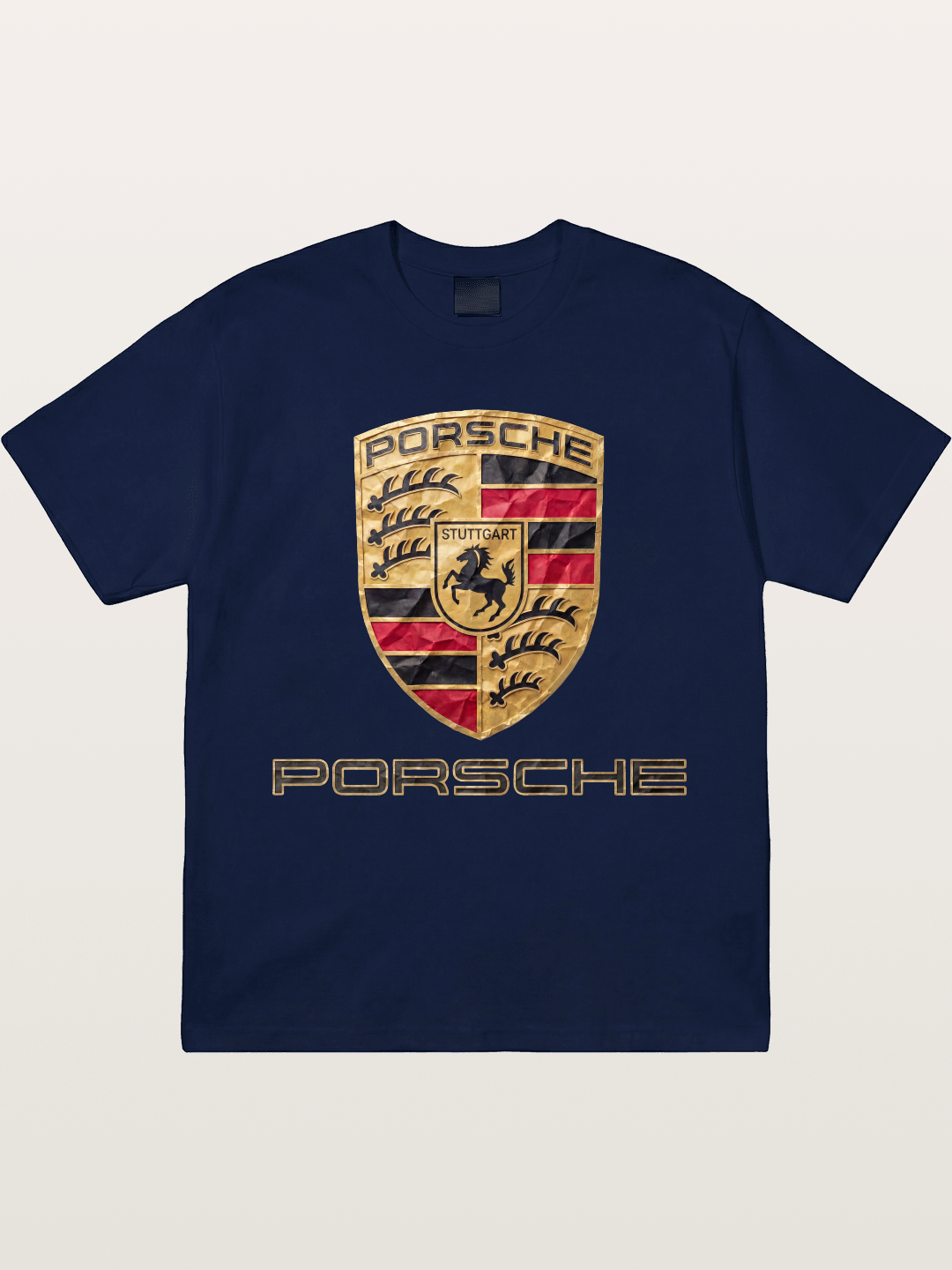 Porsche Crumpled Paper Logo Gildan T-shirt