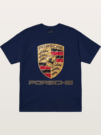 Porsche Crumpled Paper Logo Gildan T-shirt