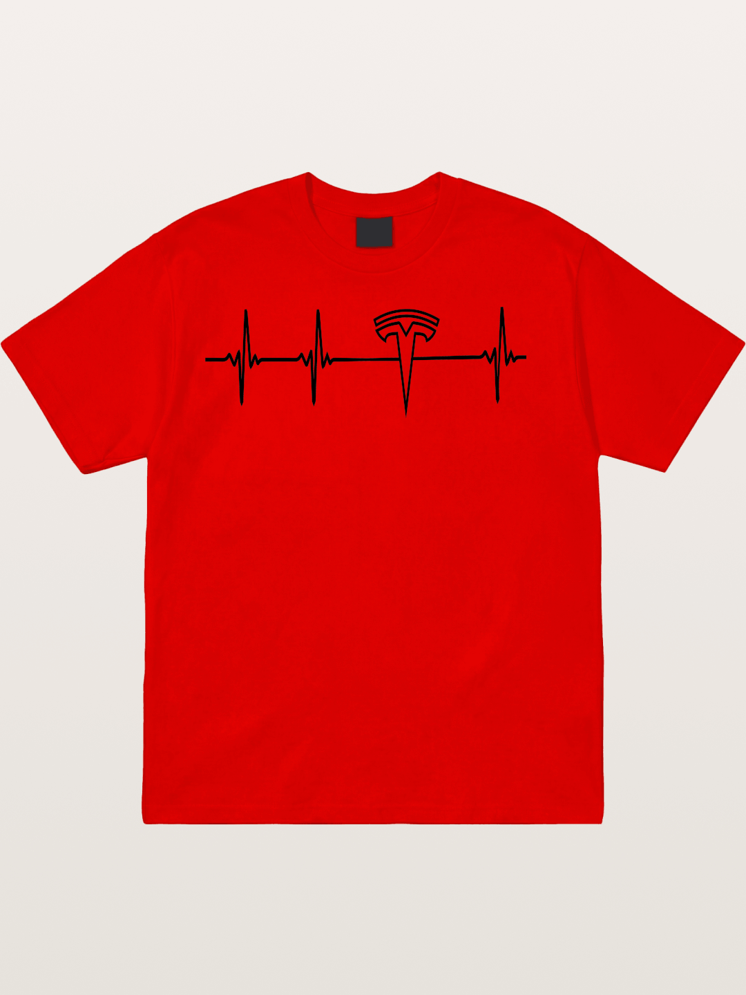Tesla Logo Heartbeat Sticker Cotton T-shirt