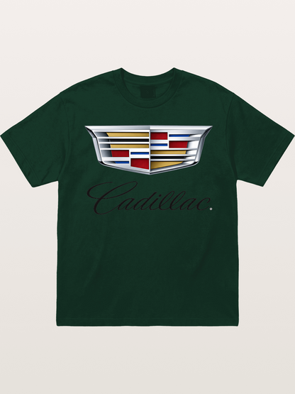 Cadillac Emblem Script Print Gildan T-shirt