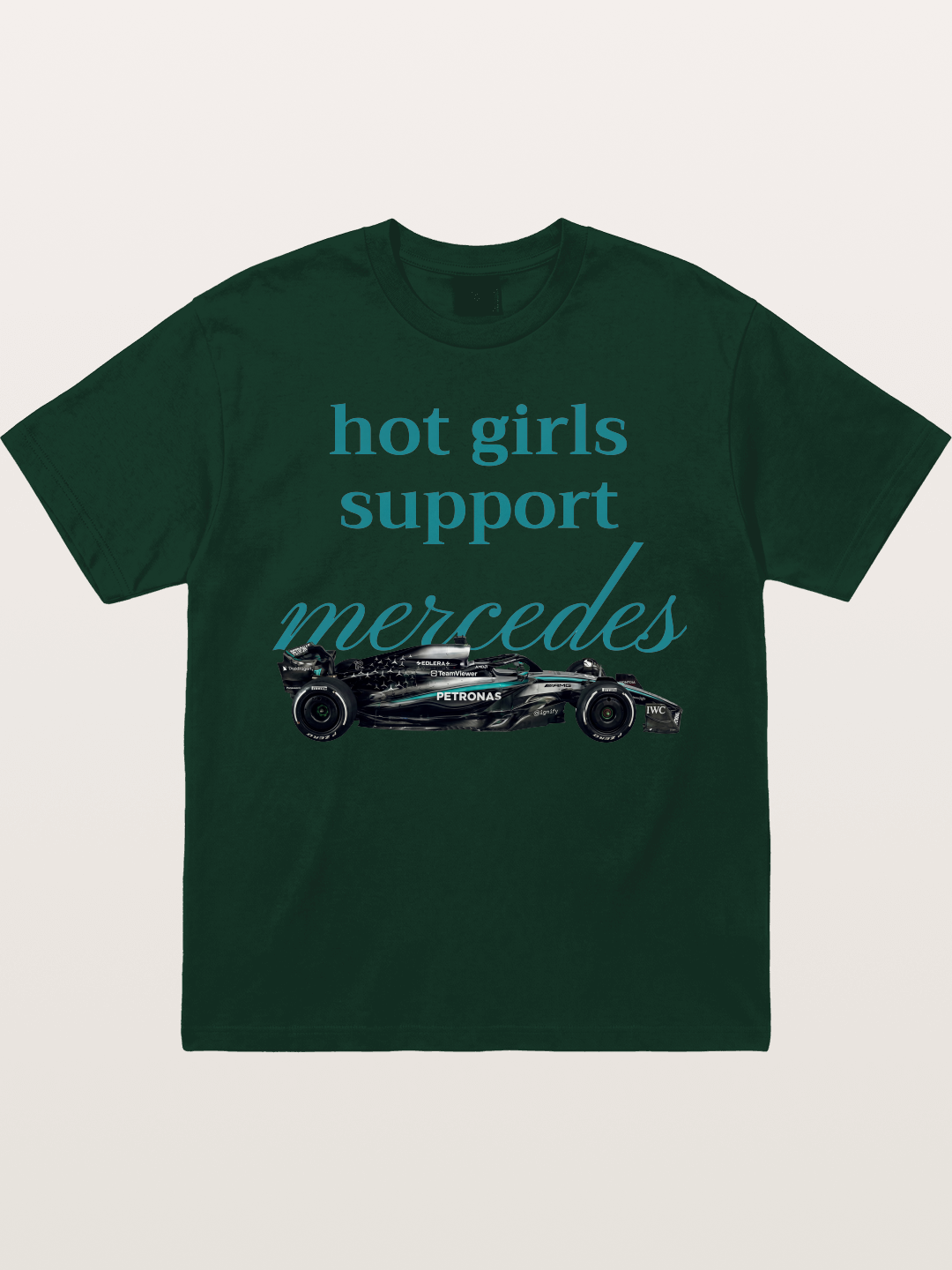 Mercedes F1 Racing Text Print Gildan T-shirt