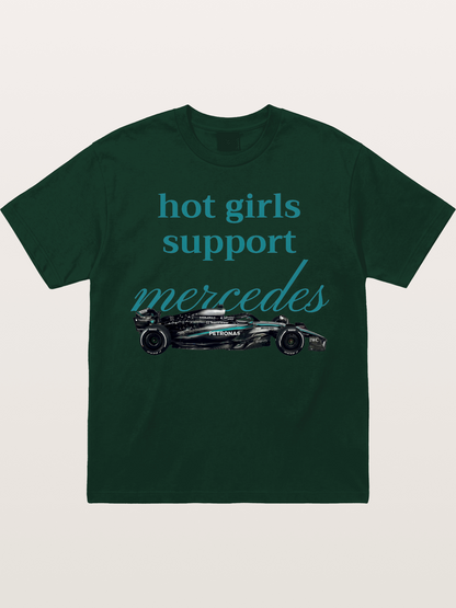 Mercedes F1 Racing Text Print Gildan T-shirt