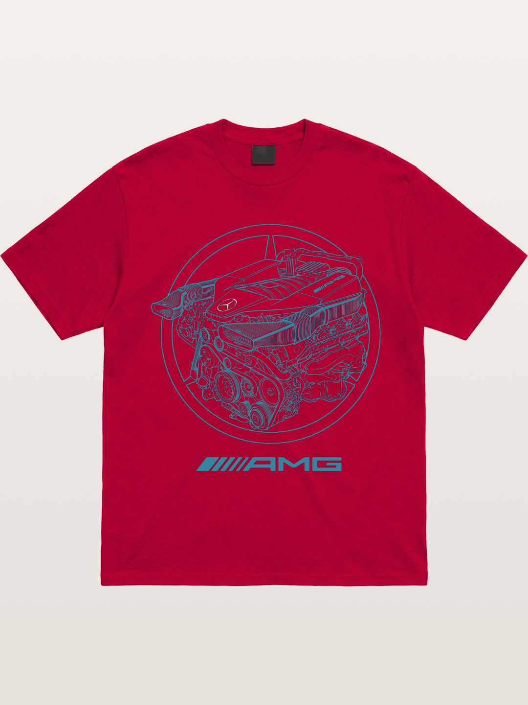 Mercedes AMG Engine Cutaway Blueprint Gildan T-shirt
