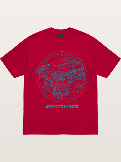 Mercedes AMG Engine Cutaway Blueprint Gildan T-shirt