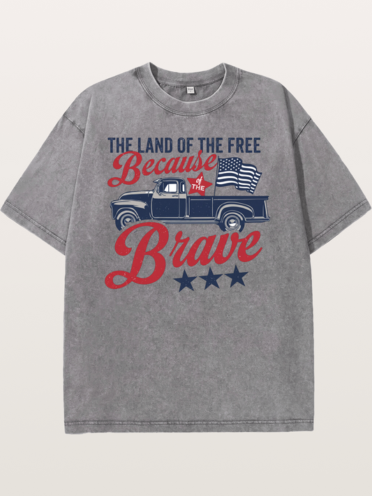 Land of the Free Vintage American Truck Washed T-shirt