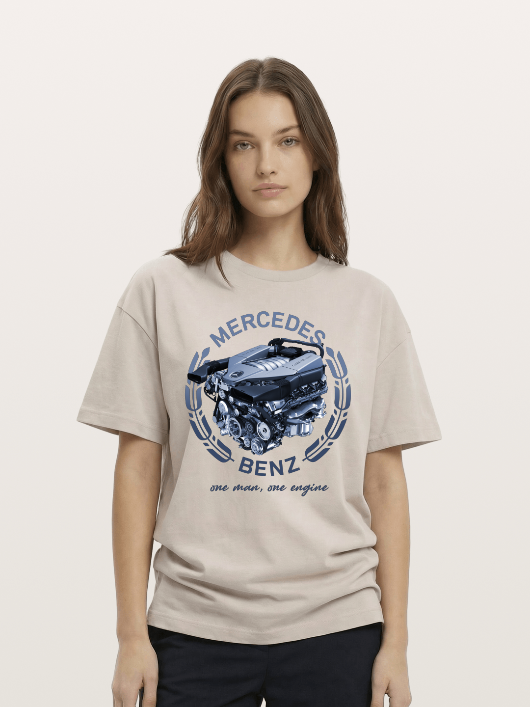 Benz V8 Engine Technical View Cotton T-shirt