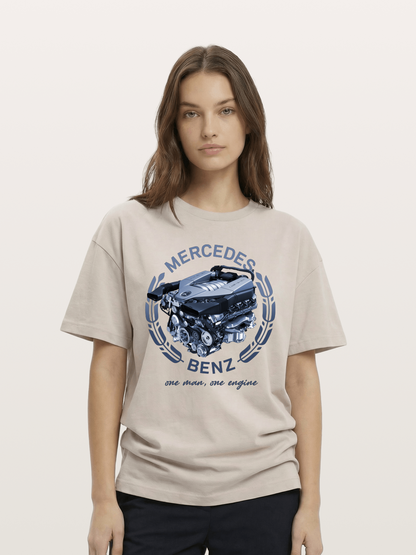 Benz V8 Engine Technical View Cotton T-shirt