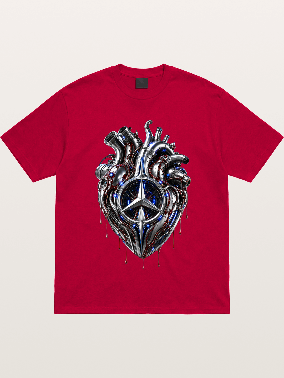 Mercedes Cyborg Heart Print Gildan T-shirt
