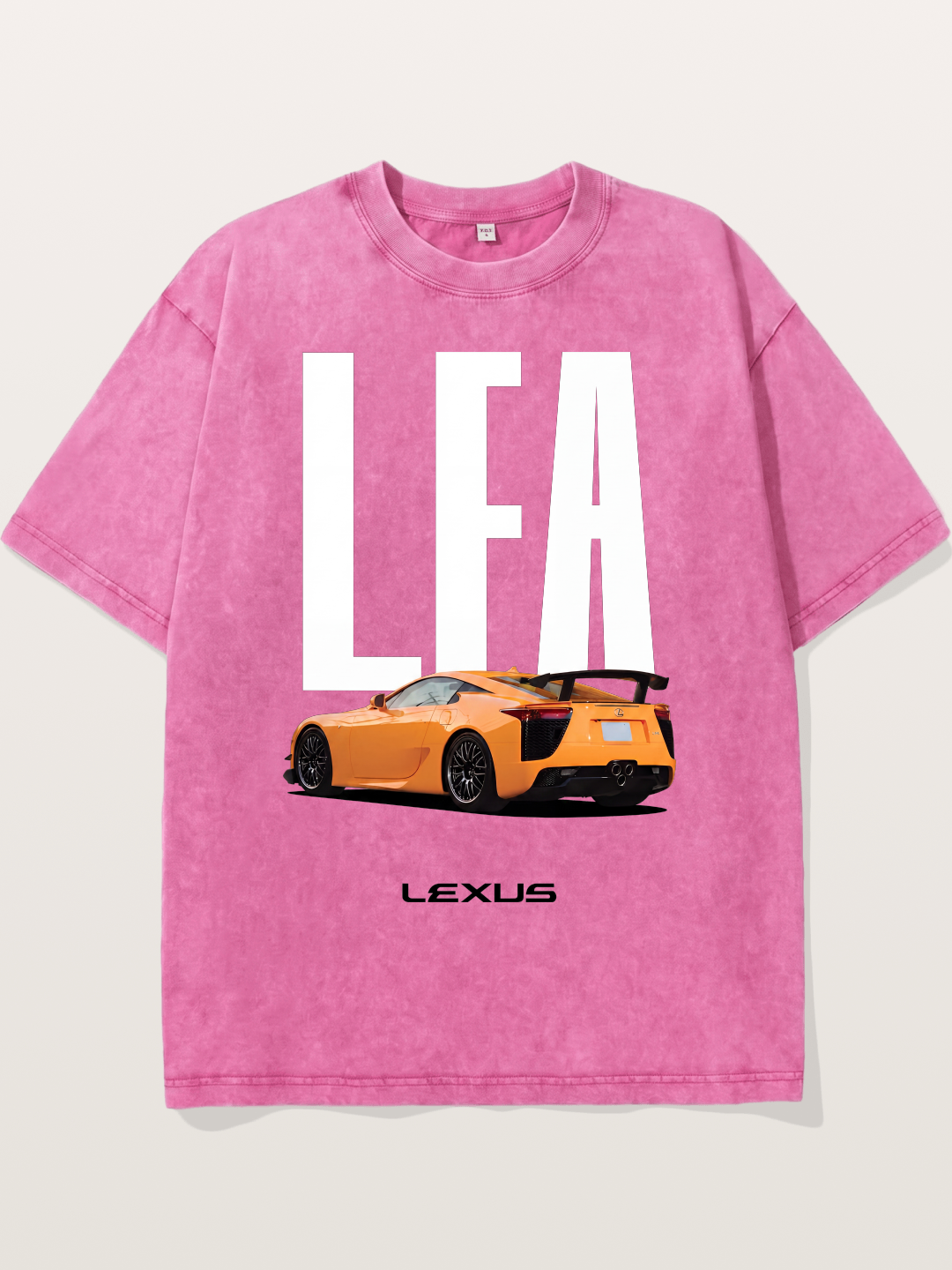Orange Lexus LFA Rear Print Washed T-shirt