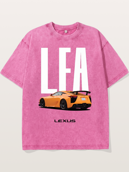 Orange Lexus LFA Rear Print Washed T-shirt