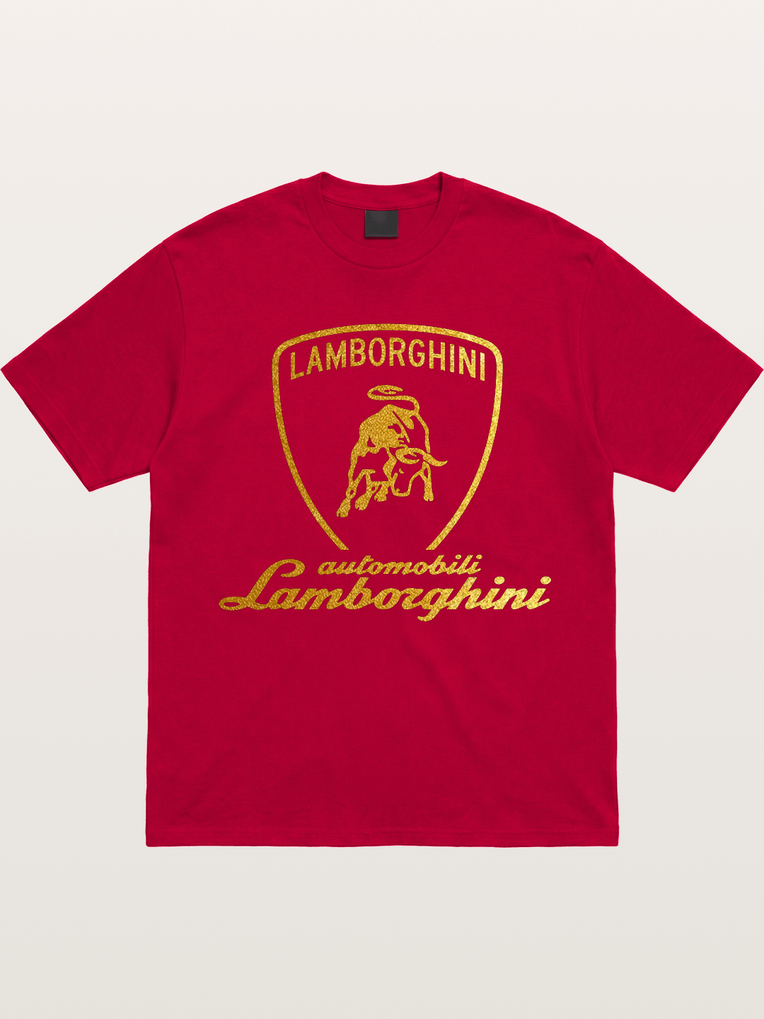 Lamborghini Gold Logo and Bull Shield Gildan T-shirt