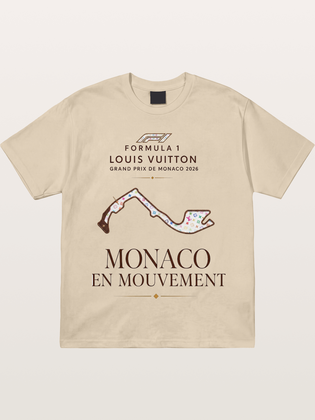LV x F1 Monaco Track Art Gildan T-shirt