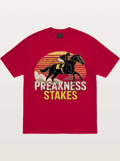 Preakness Stakes Retro Sunset Print Gildan T-shirt