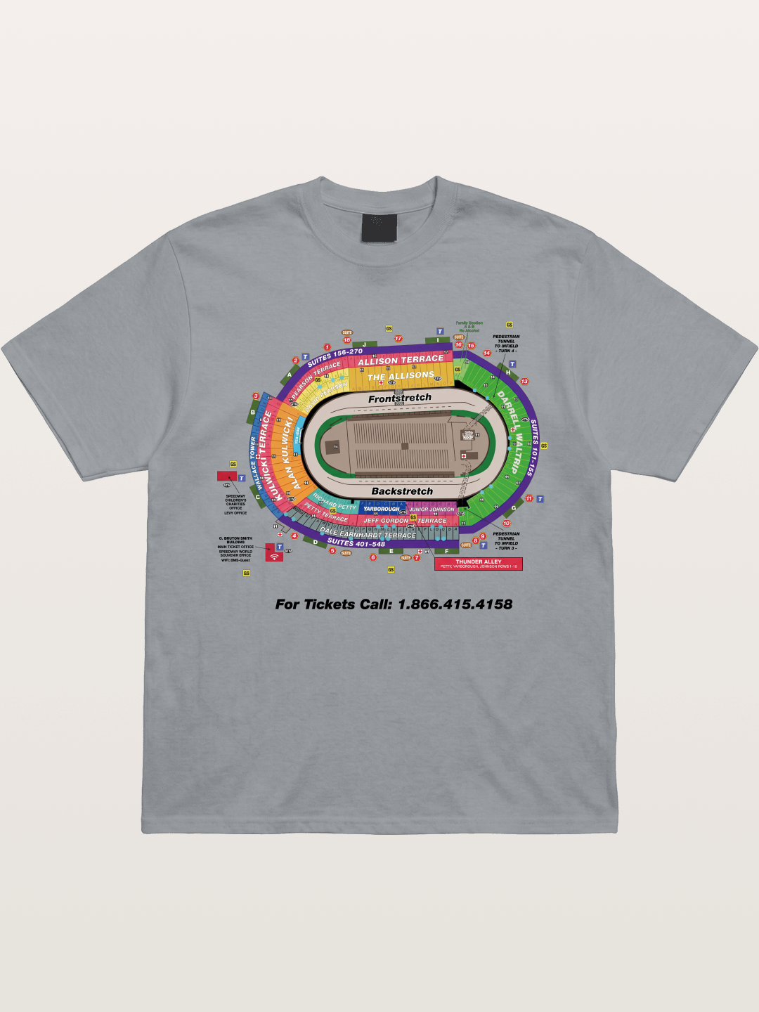 NASCAR Track Seating Map Art Print Gildan T-shirt
