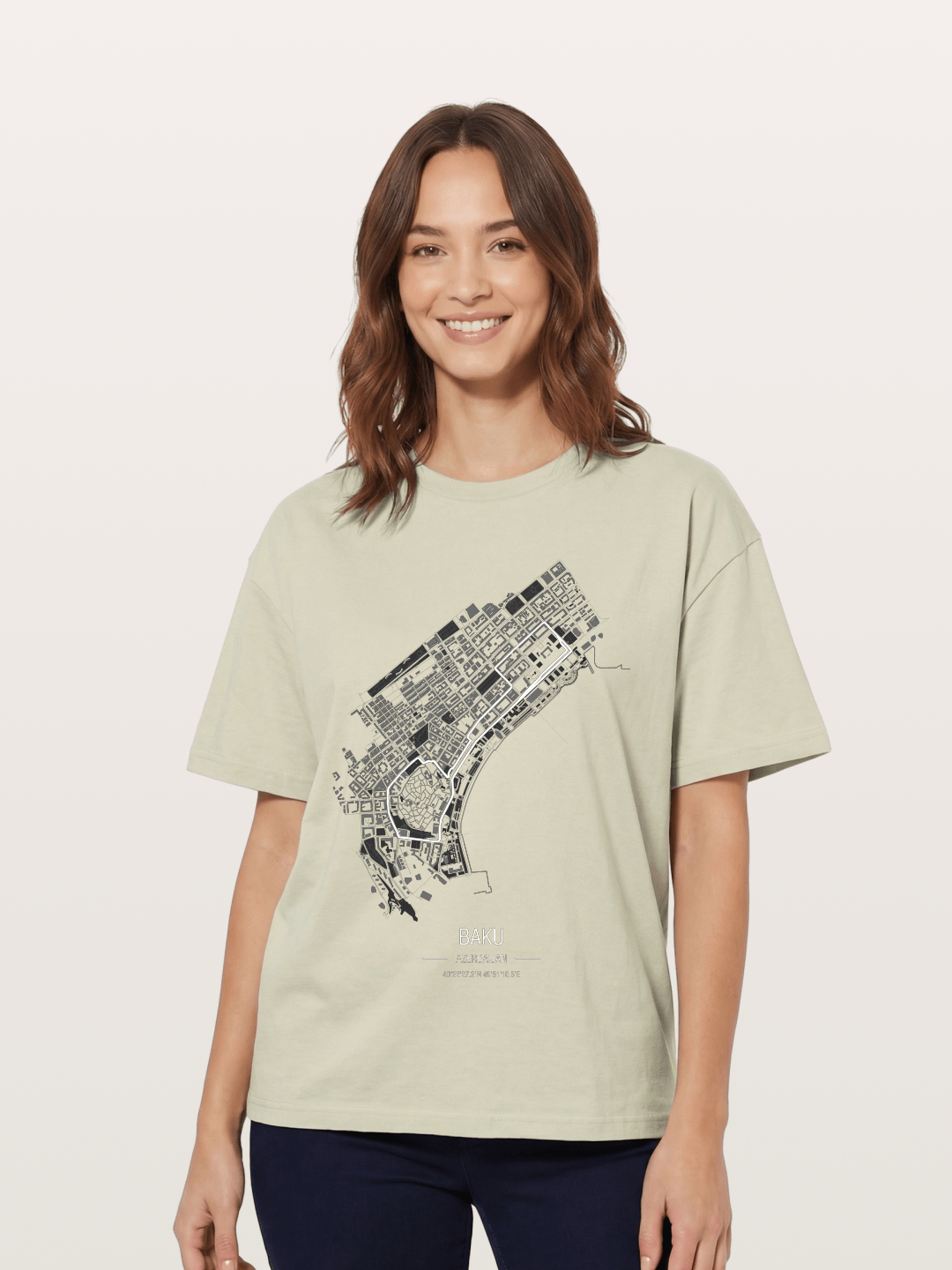 Baku City Circuit F1 Map Cotton T-shirt
