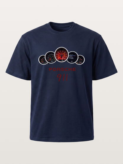 Five Piece Porsche 911 Gauge Cluster Cotton T-shirt