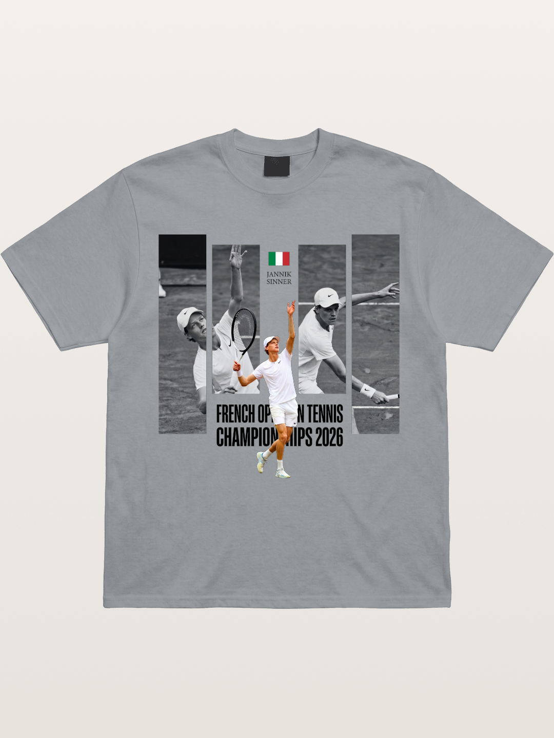 Jannik Sinner French Open Graphic Gildan T-shirt