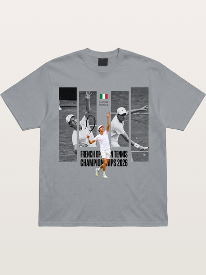 Jannik Sinner French Open Graphic Gildan T-shirt