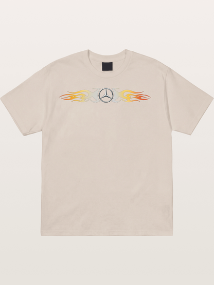 Mercedes Star Flame Stripe Cotton T-shirt