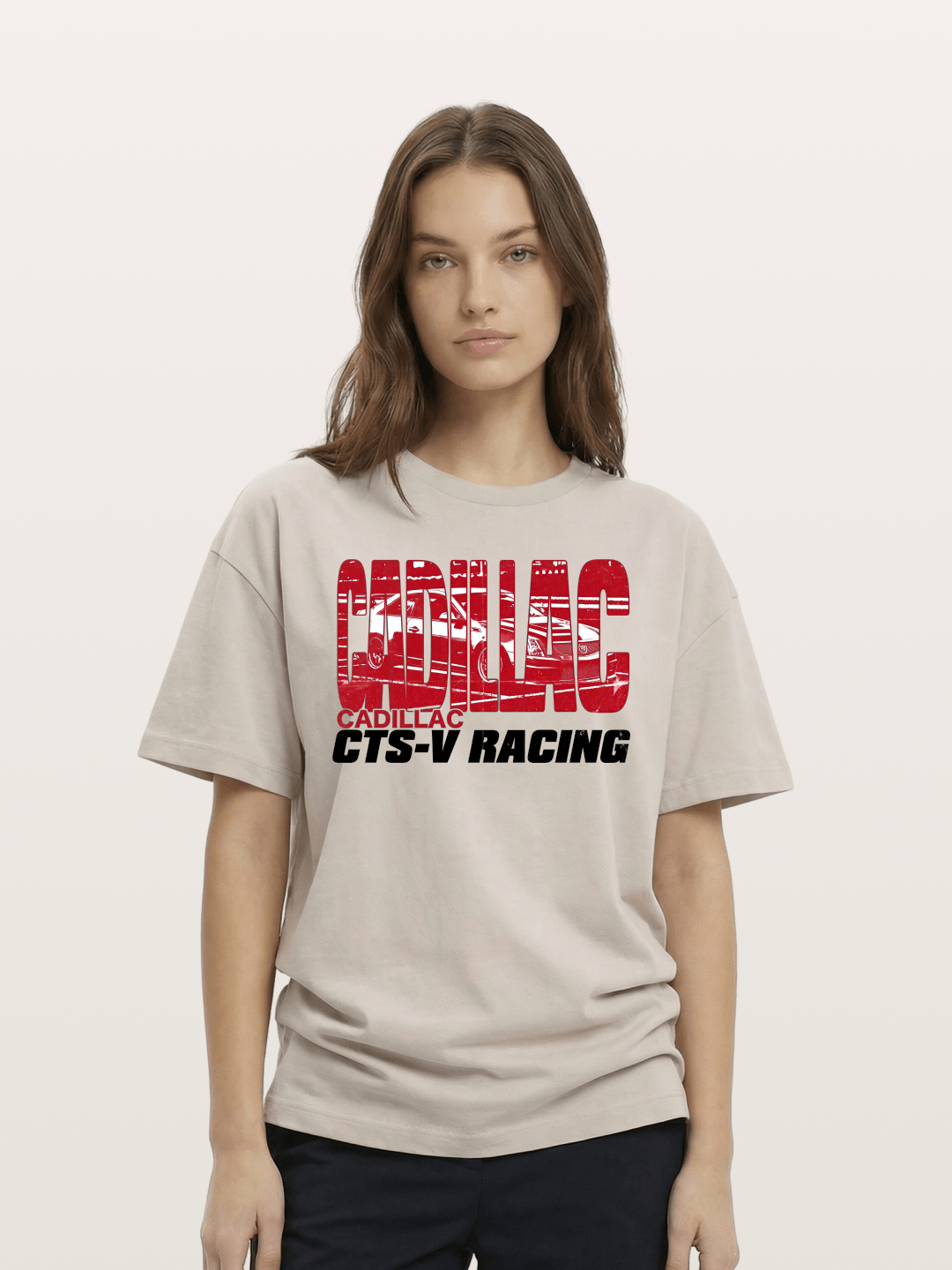 Cadillac CTS-V Racing Typography Cotton T-shirt