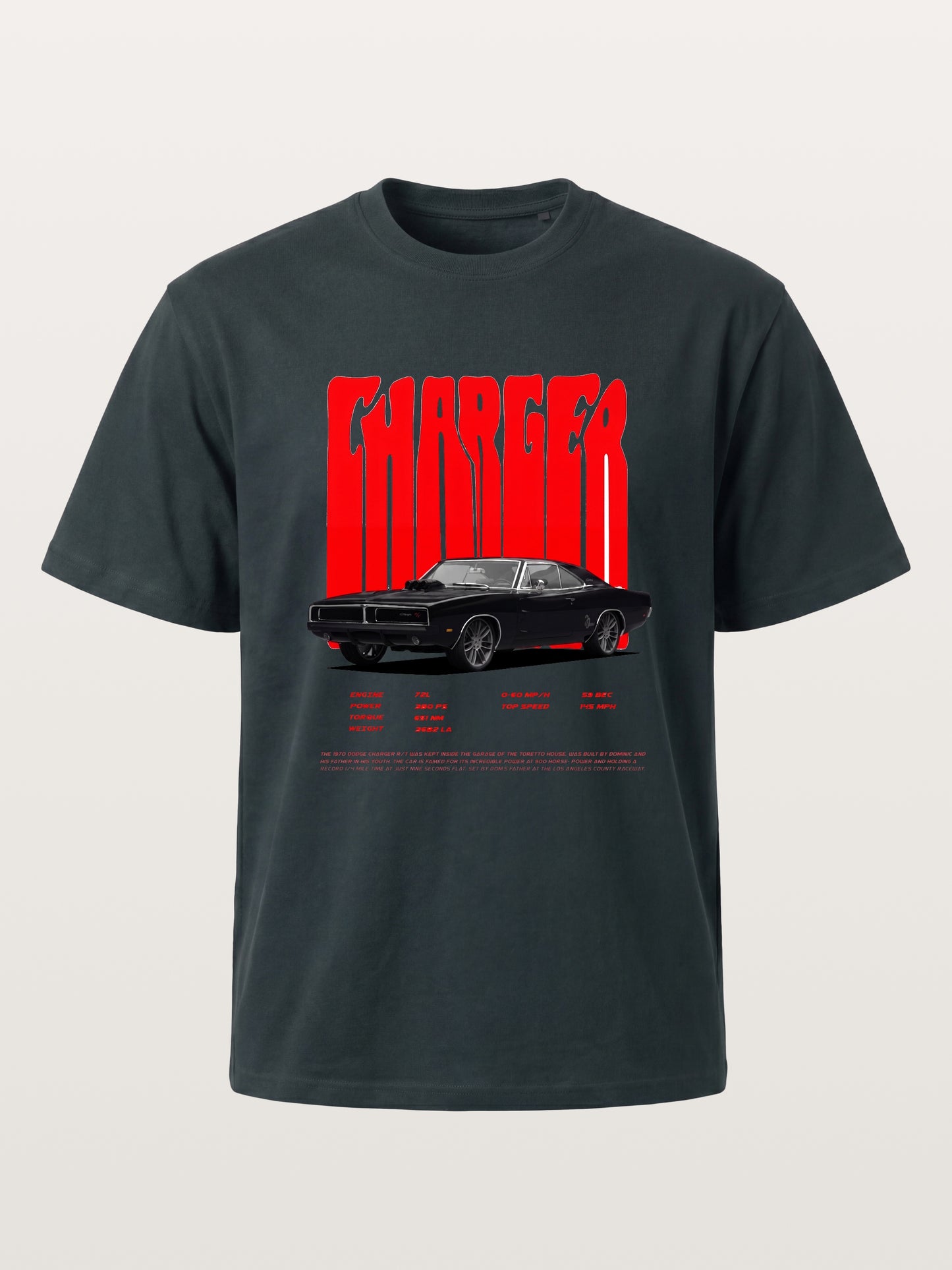Red Charger Retro Muscle Print Gildan T-shirt