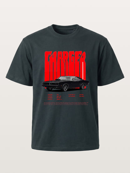 Red Charger Retro Muscle Print Gildan T-shirt