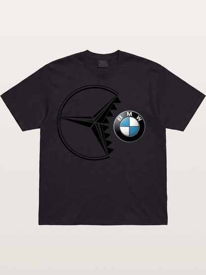 Mercedes vs BMW Logo Art Cotton T-shirt