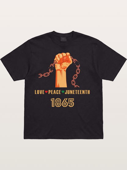 Juneteenth Love Peace Fist Cotton T-shirt