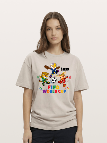 FIFA World Cup Mascots Print Cotton T-shirt