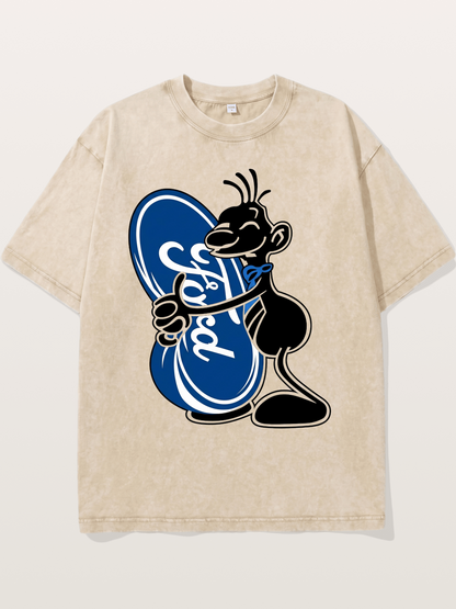 Cartoon Hugging Ford Logo Washed T-shirt