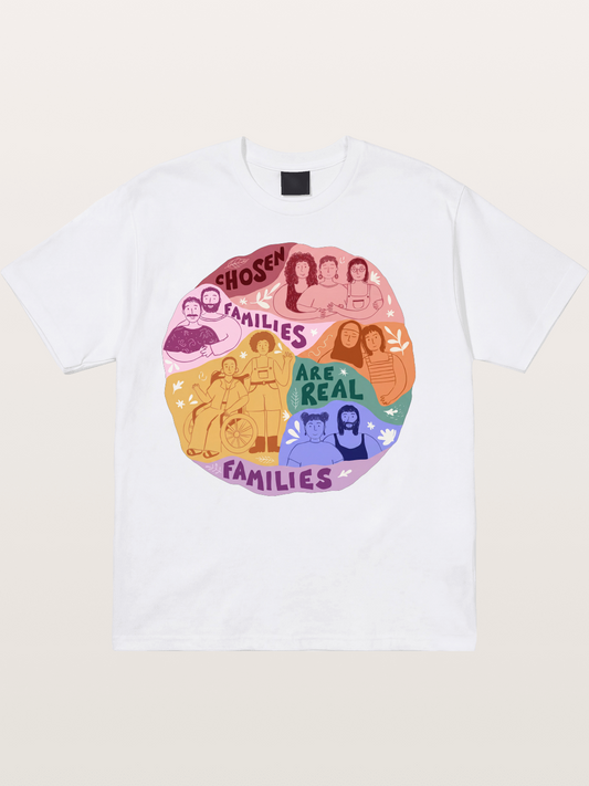 Chosen Families Pride Circle Illustration Cotton T-shirt