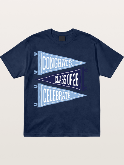 lass Of 26 Graduation Pennant Set Cotton T-shirt