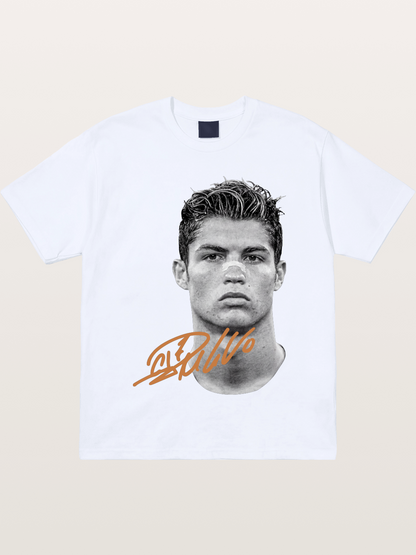 Cristiano Ronaldo Black White Portrait Gildan T-shirt