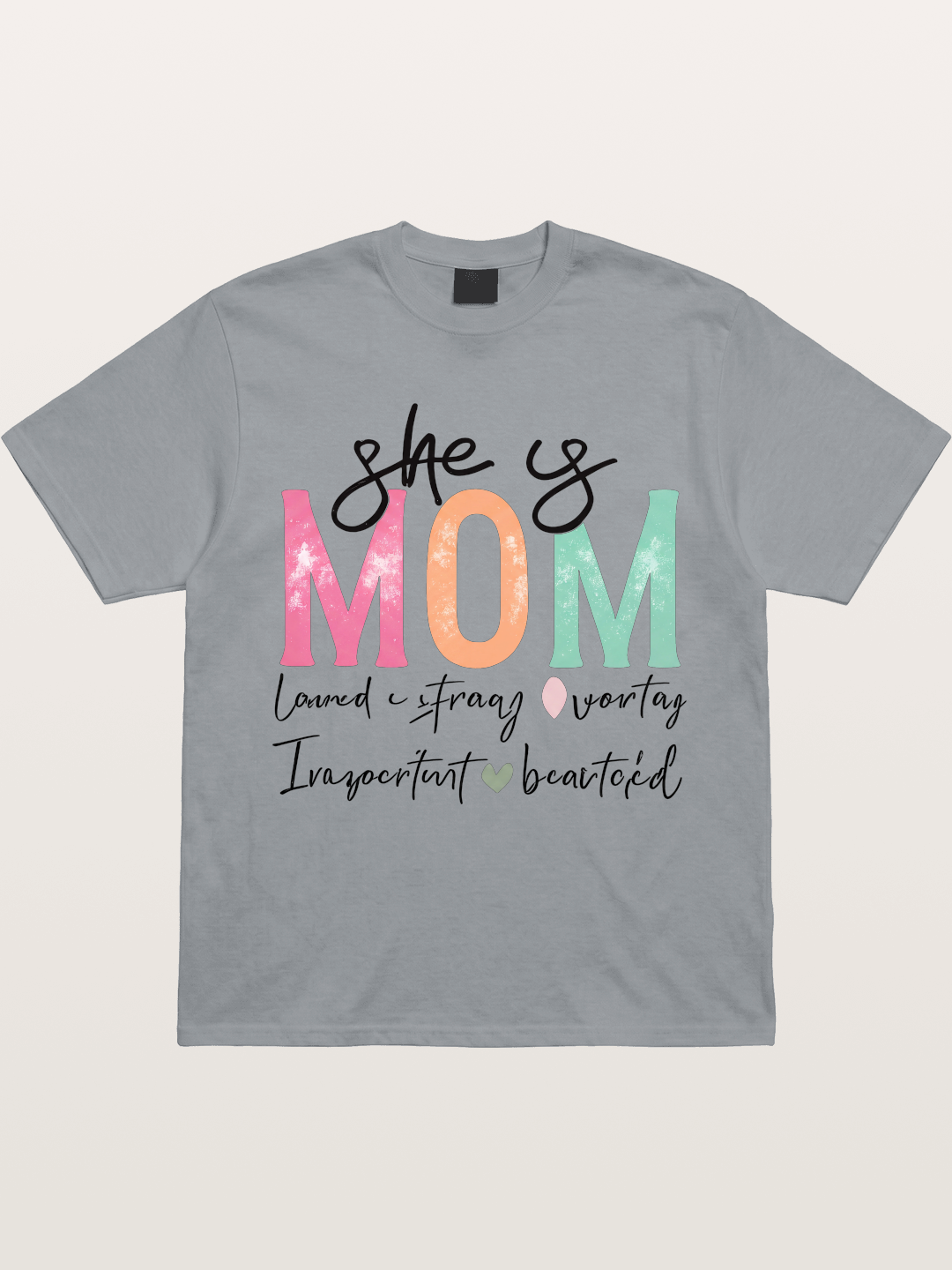 She is Mom Boho Pastel Print Gildan T-shirt
