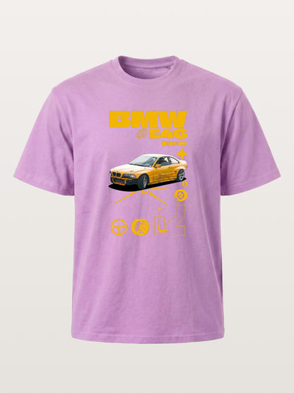 BMW E46 Yellow Tuner Print Gildan T-shirt