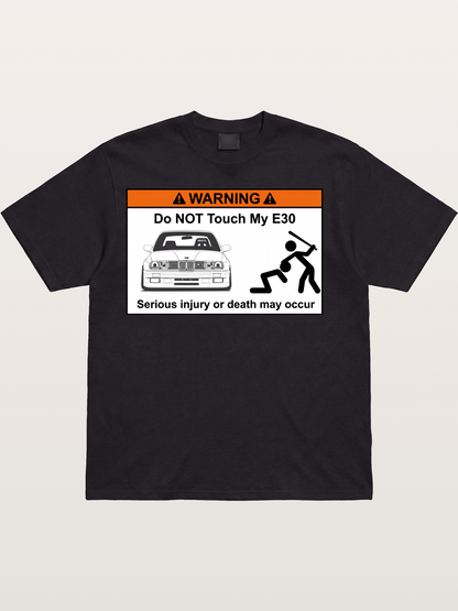 E30 Warning Sticker Print Cotton T-shirt