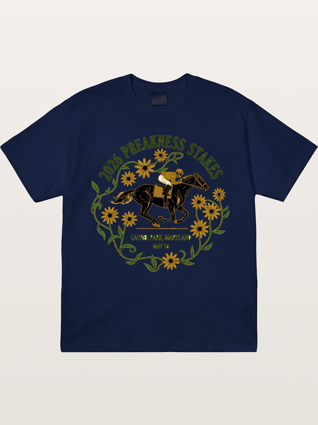 Preakness Stakes Laurel Wreath Badge Gildan T-shirt