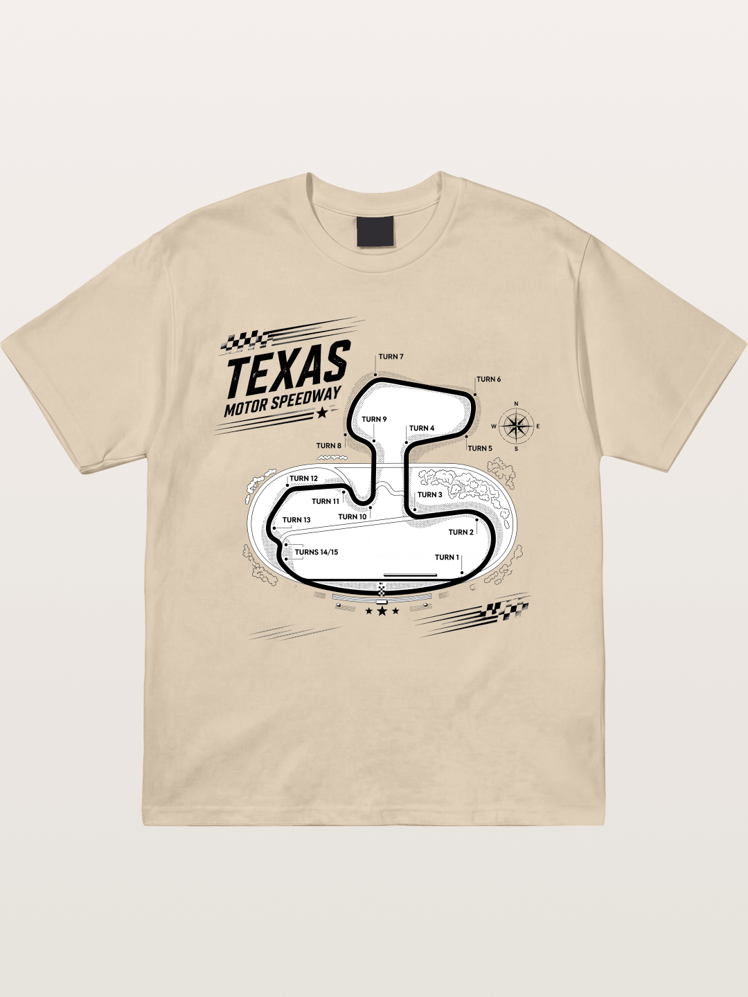 Texas Motor Speedway Track Map Gildan T-shirt