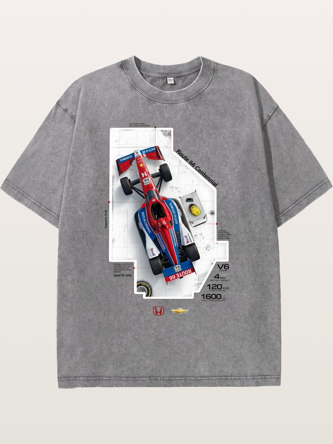 Blueprint Route66 IndyCar Card Washed T-shirt