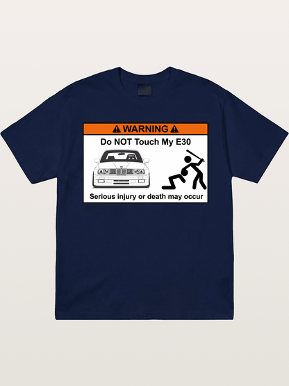 E30 Warning Sticker Print Gildan T-shirt
