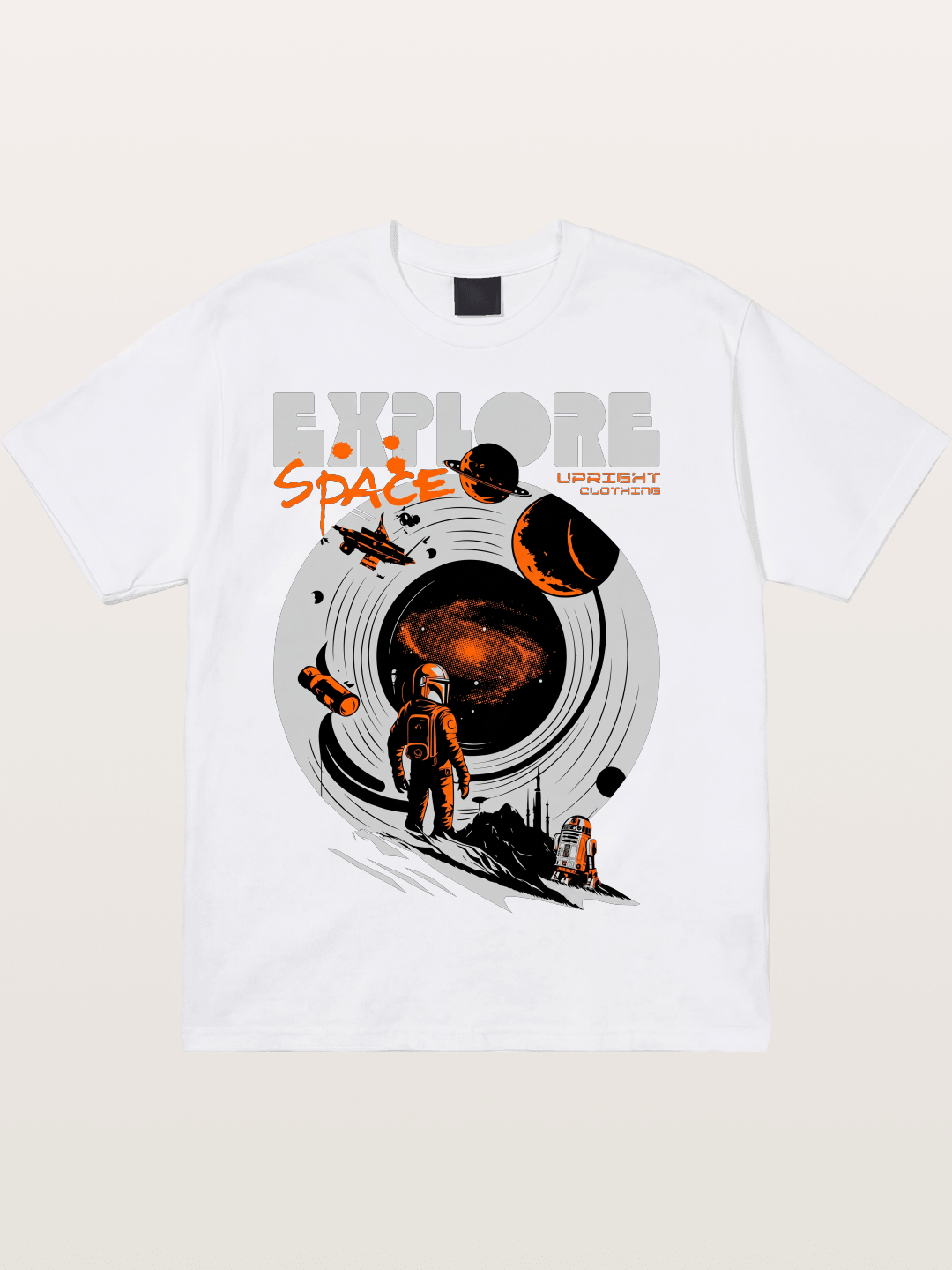 Space Explorer Astronaut Retro Sci-Fi Cotton T-shirt