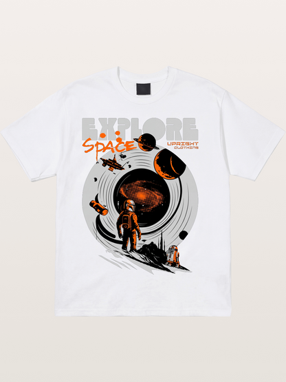 Space Explorer Astronaut Retro Sci-Fi Cotton T-shirt
