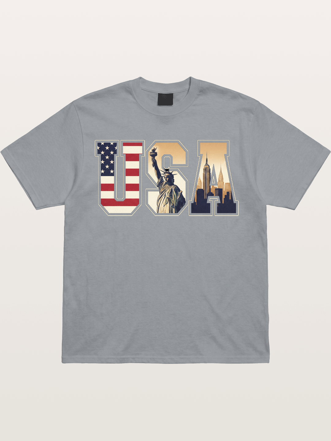 USA Letters Liberty City Skyline Gildan T-shirt