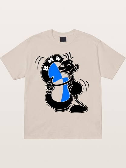 BMW Cartoon Mascot Sticker Cotton T-shirt