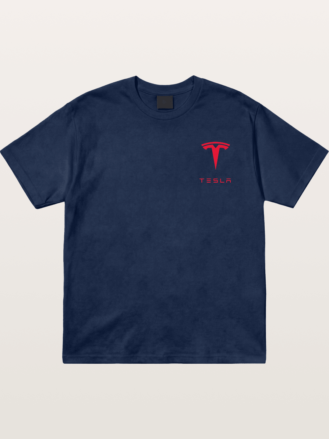 Tesla Red Logo Sticker Cotton T-shirt