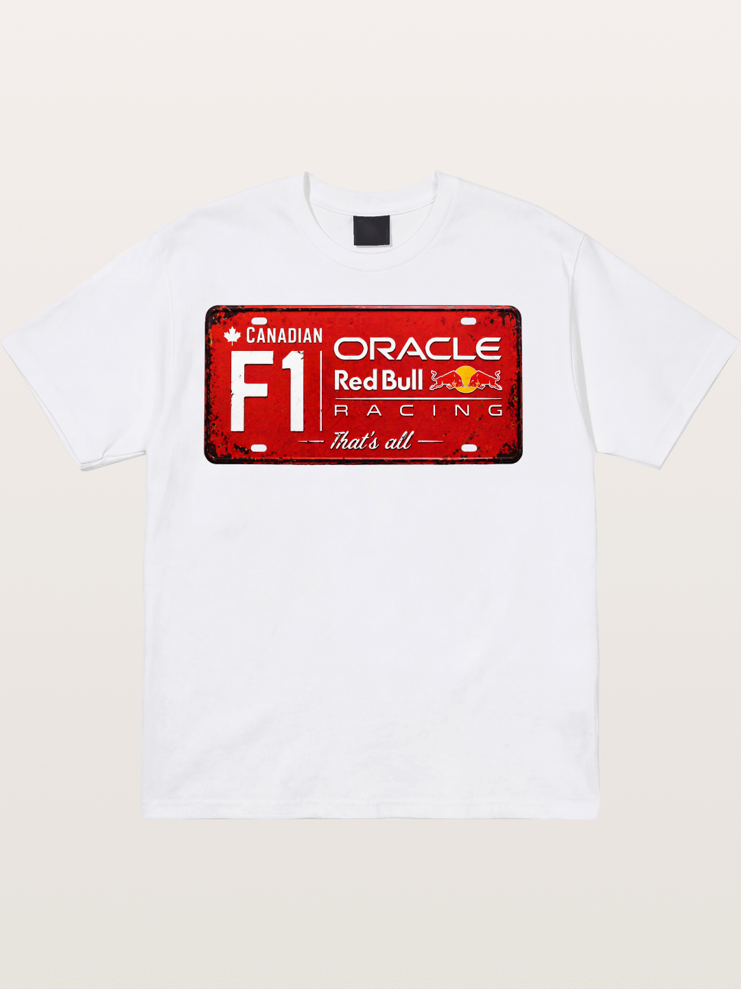 Red Bull F1 Vintage License Plate Cotton T-shirt