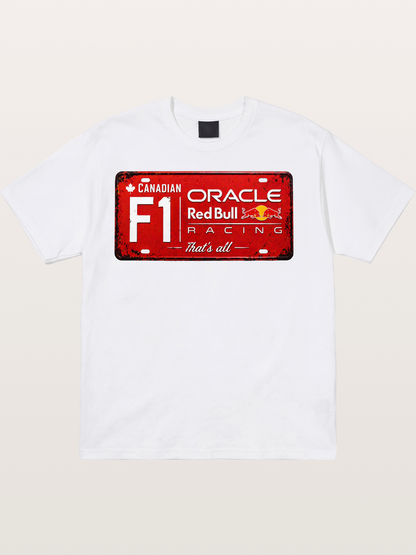 Red Bull F1 Vintage License Plate Cotton T-shirt