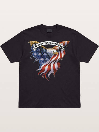Flag Wing Eagle Banner Art Cotton T-shirt