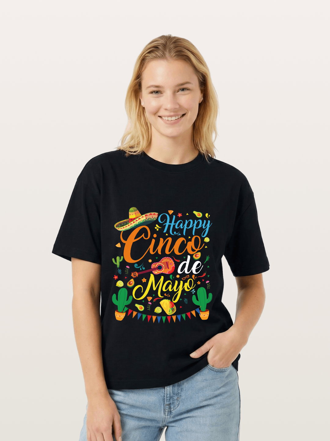 Cinco de Mayo Colorful Festival Design Gildan T-shirt