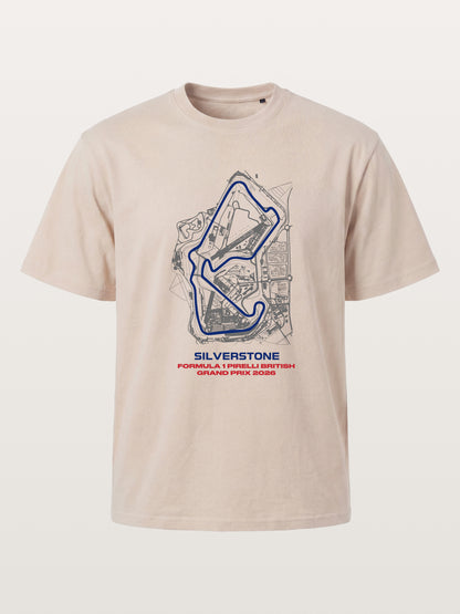 Silverstone Circuit Blueprint Layout Cotton T-shirt